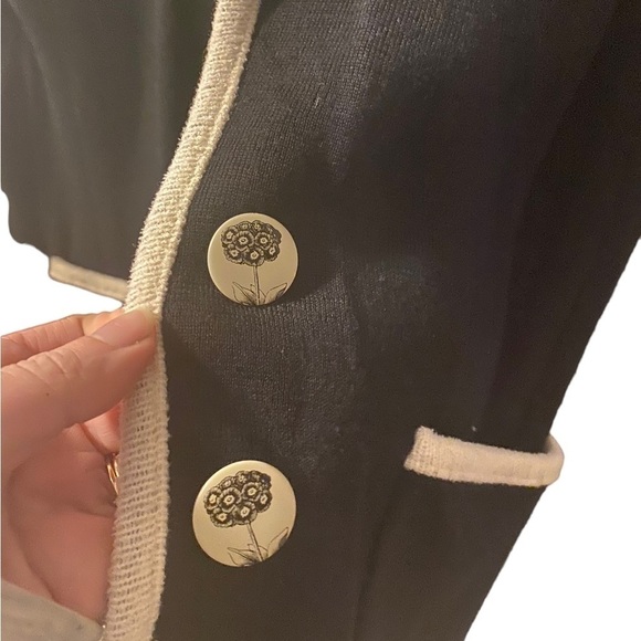 Anthropologie Moth Black and White Knit Sweater Blazer, size S - Picture 6 of 8